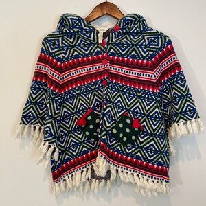 Matilda Jane Poncho Sweater Shawl Kids 8 A Caroling We Will Go Winter Cape